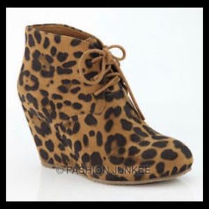 Leopard Print wedge booties